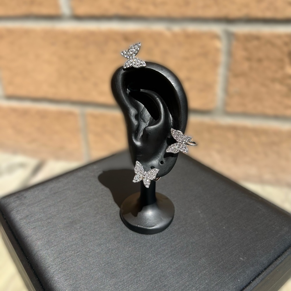 Elegant Silver Butterfly Earrings